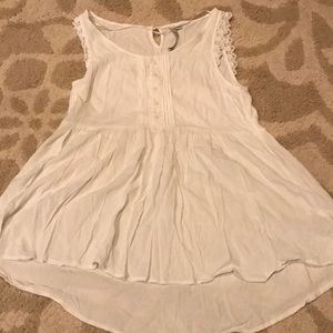 LC Tunic Blouse White Shirt Top Sleeveless Tank